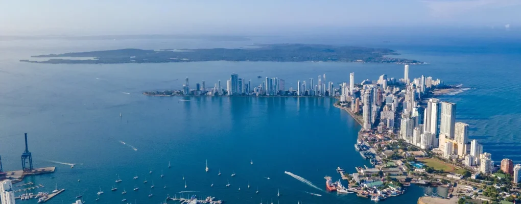 Foto aérea de la bahía de Cartagena